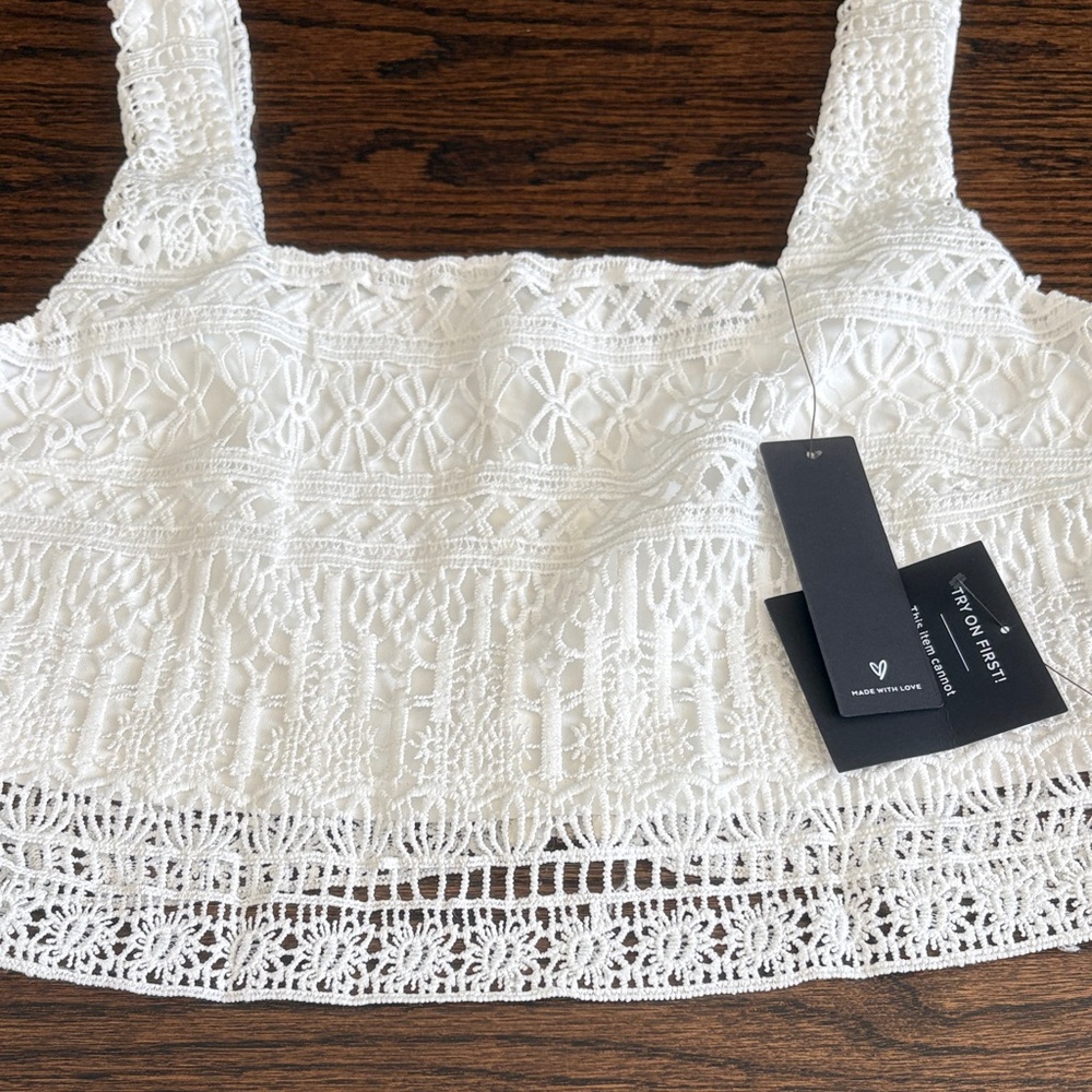 Lulus White Lace Crop Top - Picture 4 of 5